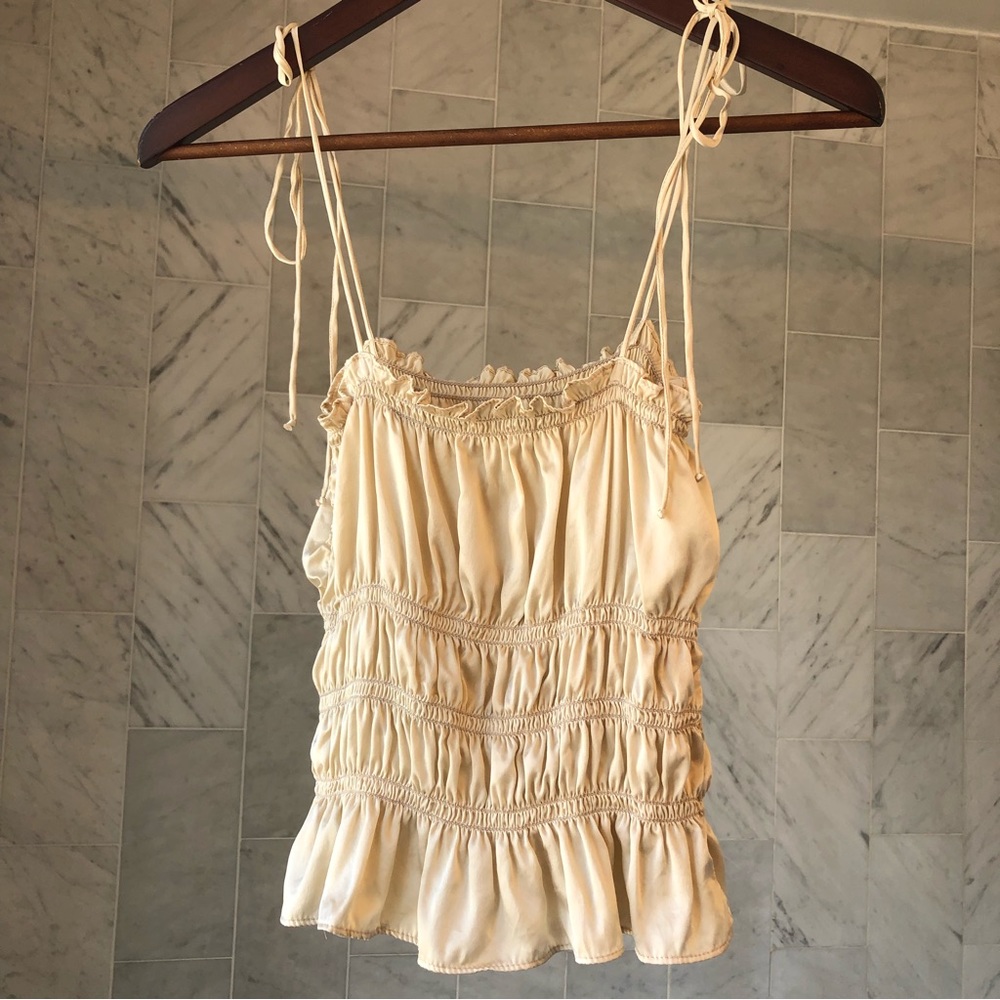 Reformation Silk Viviana Top Champagne size M Medium - Picture 11 of 13